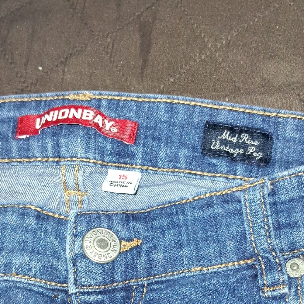 UNIONBAY Women's Mid Rise Vintage Blue Jeans